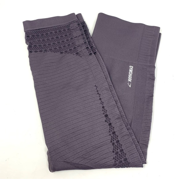 Gymshark Energy Seamless Cropped High waisted Leggings 'Slate Lavender' Size M - Picture 14 of 15